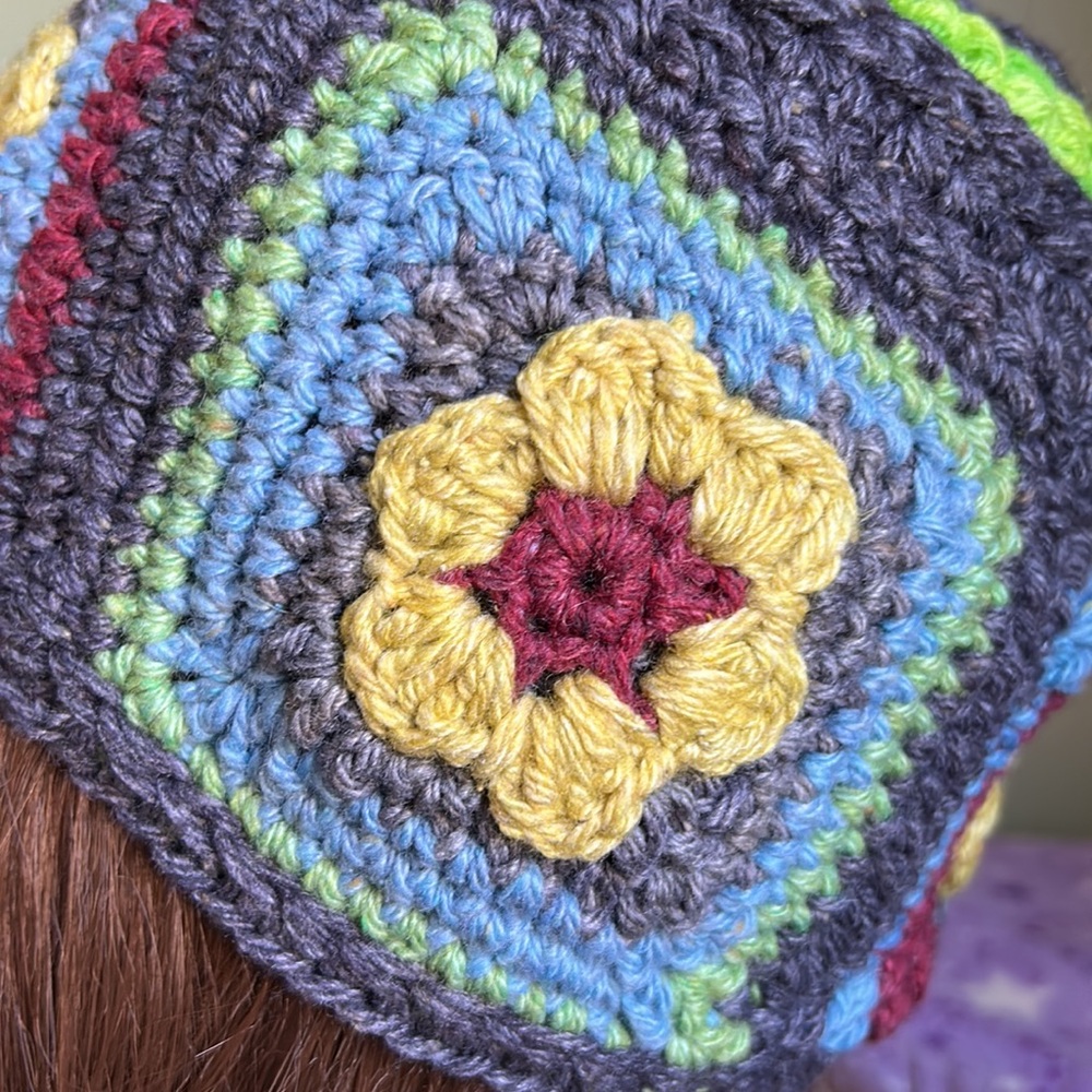 Multicolor Crochet Headband soft wool medium beautiful - Picture 2 of 6